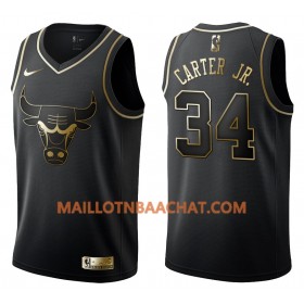 Maillot NBA Chicago Bulls Wendell Carter Jr. 34 Nike Noir Golden Edition Swingman - Homme
